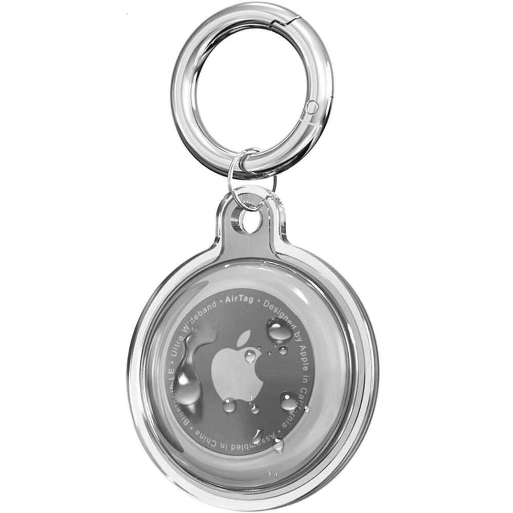 Compatible with Apple AirTag Locator Anti-Lost Tracker Full Coverage Waterproof TPU Keychain Transparent Protective Case