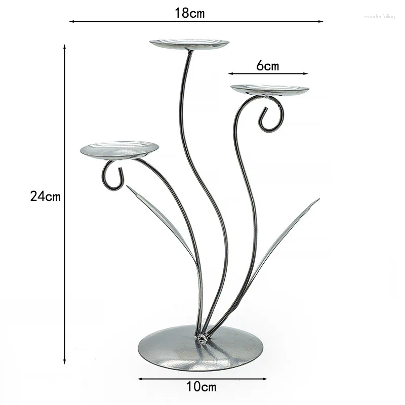 Candle Holders Nordic Iron Tulip Candlestick Ornament Tall Stand For Wedding Dining Table Party Christmas Decoration Festivals Gift H260310