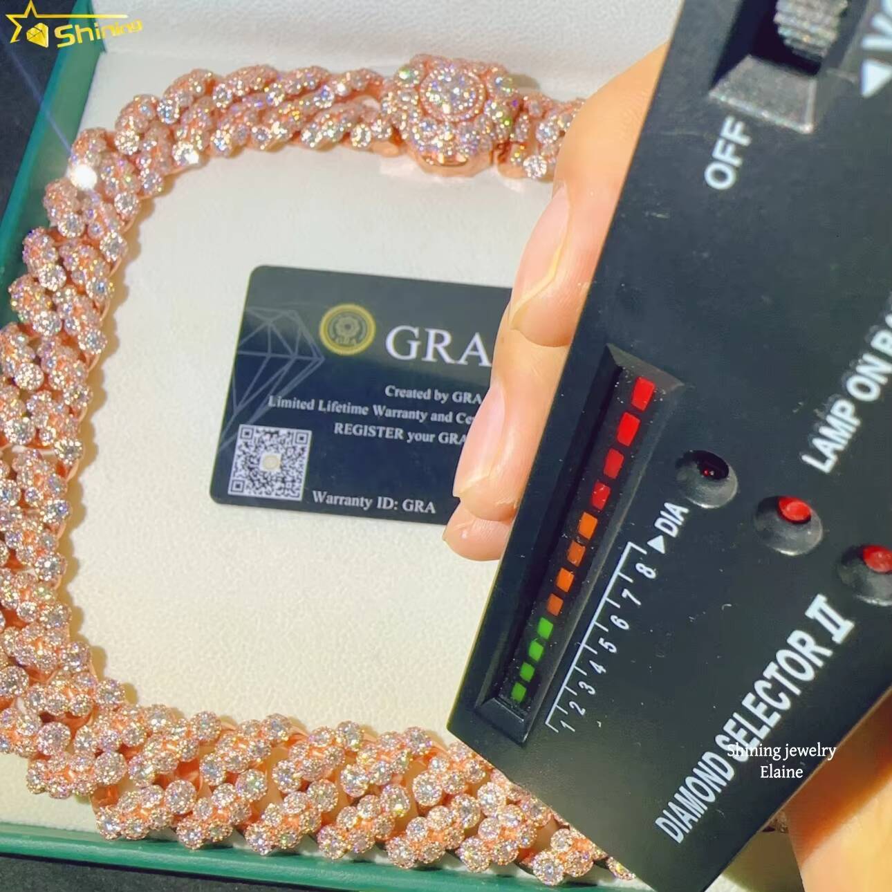 High Quality Iced Out Custom 925 Sterling Silver Moissanite Hip Hop Fashion Jewelry Diamond Miami Cuban Link Chain Necklace