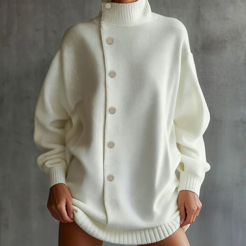 Chic Street Style Women's Knitwear: Comfortable Solid Colored Long Sleeve Sweaters for Daily Wear & Holidays AMX025