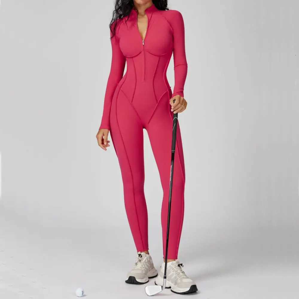 Women Sport Bodysuit Fitness Yoga Zipper Jumpsuit High Elasticity Outdoors Gym Tracksuits Workout Sports Sexy Jumpsuit Sportweart251219