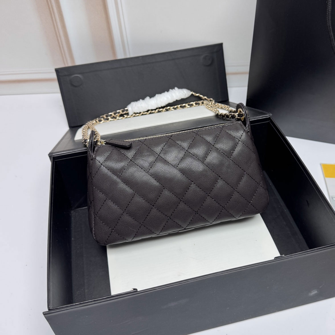 Mirror grade quality Designer Bag 25A Tote Bag Double Chain Camera Bag Hobo Bag Underarm Bag 2025 New Style Grain Leather Shoulder Crossbody Bag Mahjong Bag Clutch Bag