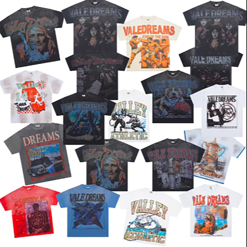 Valley T Shirt Summer Designer T Shirt For Men Women Vale Shirts Hip Hop Round Neck Short Sleeved Fashion Streetwear Graphic Tee Valley Dream Party Tops Clothes
