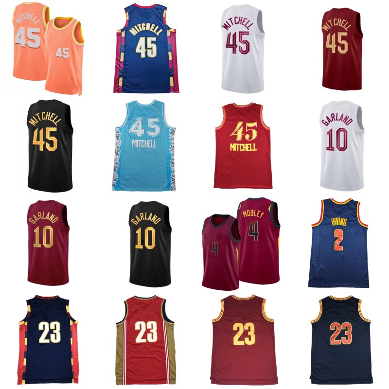 Donovan Mitchell City Kyrie Irving LeBron Basketball Jersey Mens Evan Mobley Darius Garland Retro Shirt