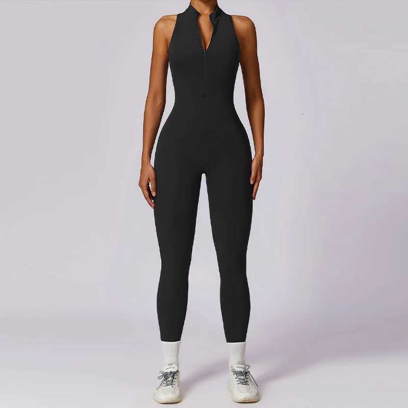 Ctenkevet Woman V Back Sport Outfit For Gym Workout Yoga Wear Women Fitness Activewear Female Gym Workout Zippers Overallst251219