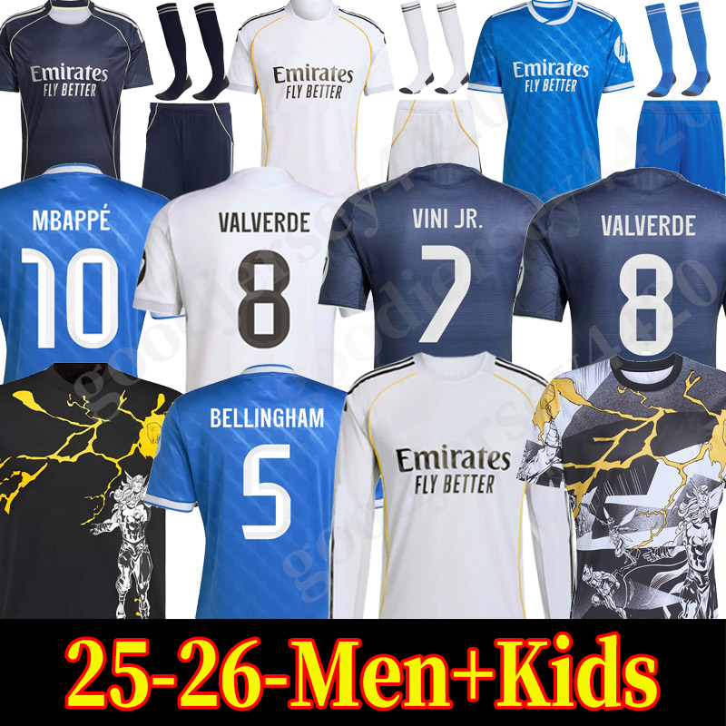 BELLINGHAM MBAPPE soccer jerseys Real VINI JR TRENT VALVERDE RODRYGO Football Tops jersey kit 25 26 CAMAVINGA realmadrid Children Kids Shirt kit Camiseta Shorts