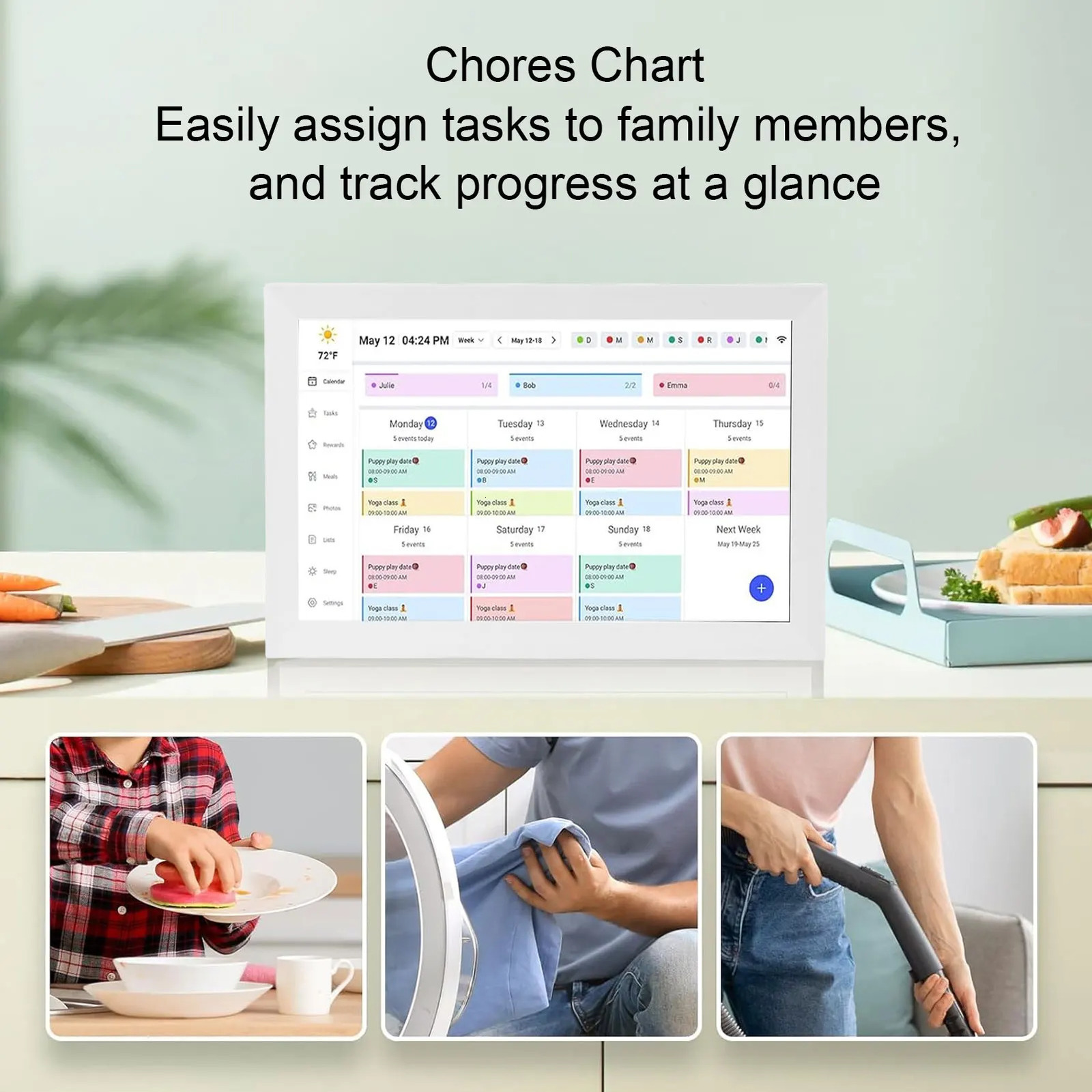 156 Inch Touchscreen WiFi Smart Digital Calendar Interactive Display Picture Frame Planner with APP for Family 251218