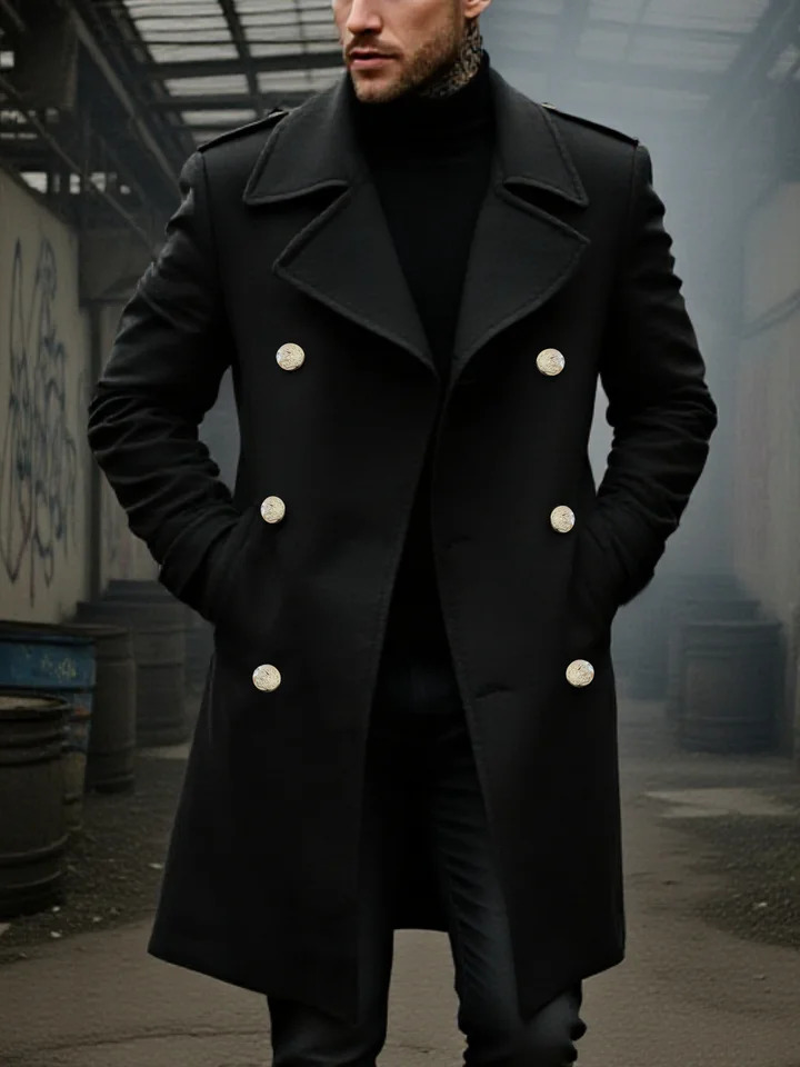 Mens SingleBreasted Wool Coat Thickened for Winter Trench Style Professional Look 251219