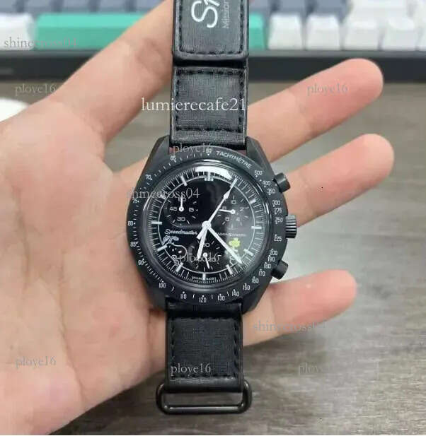 2026 moonswatche NEW Bioceramic Planet Moon Mens Watches Full Function Quarz Chronograph Watch Mission To Mercury NEPTUNE 42mm Nylon Luxury Watch 2b4