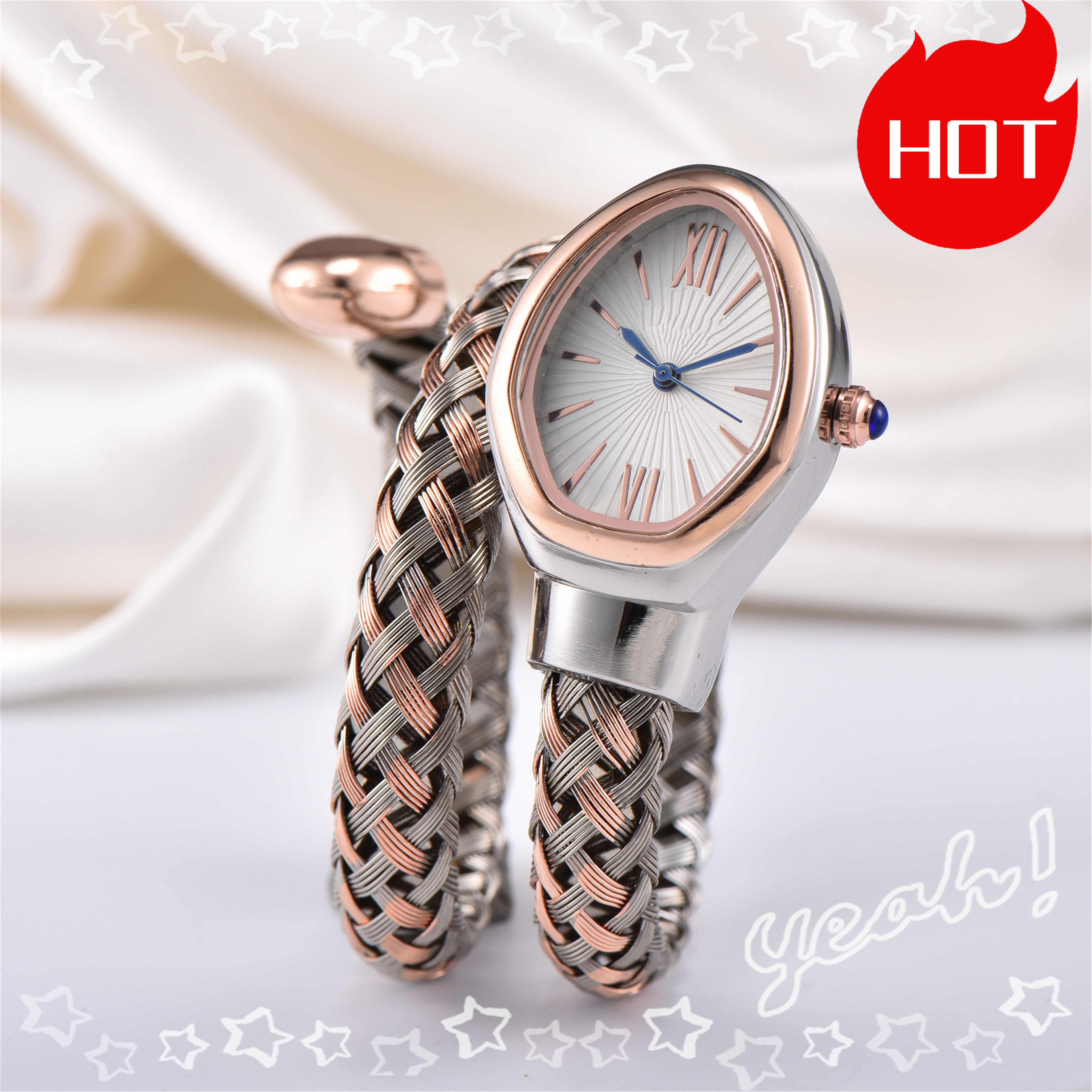 2026brand TOP brand Women SERPENTIity Quartz Automatic Movement Stainless Steel Snake Watch Waterproof Luminous Luxury Wristwatch #553