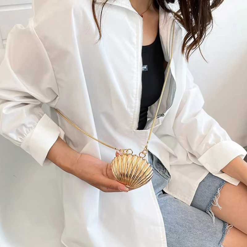 Summer Lipstick Bags for Women Fashion Pearl Mini Purse Crossbody Bag High Quality Gold Shell Bag er Shoulder Bag 251218