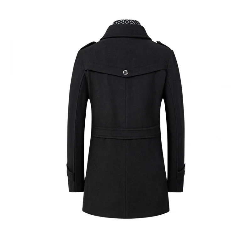 Highquality mens fashionable stylish versatile trendy and casual autumn winter woolen overcoat with a scarf 251219