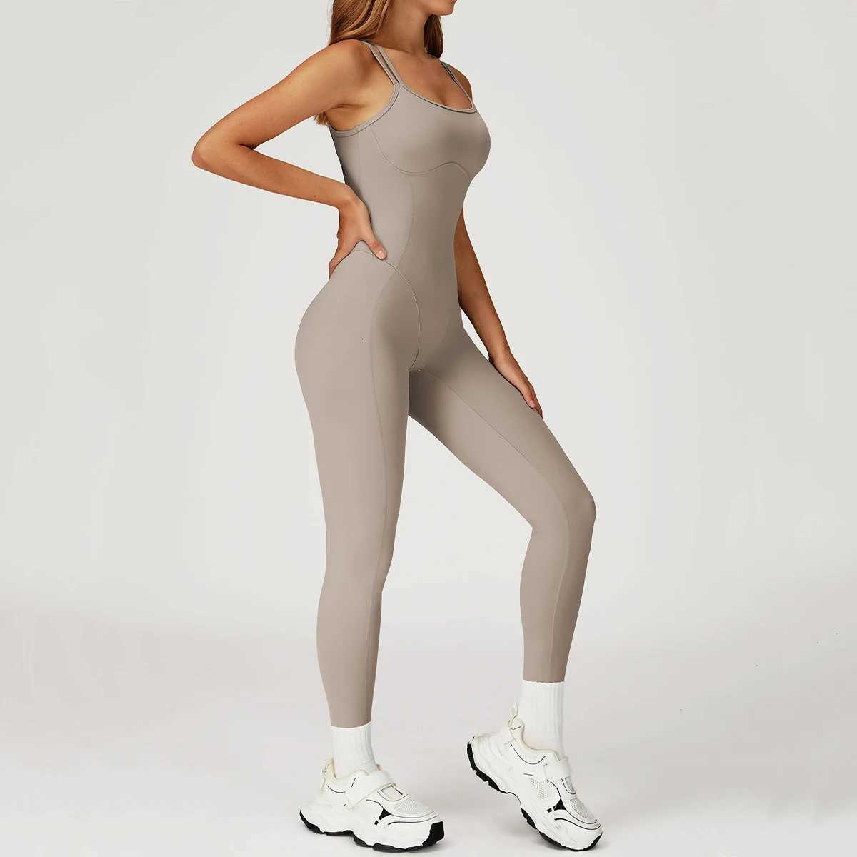 Hearuisavy Female Jumpsuit Long Elegant Sports Bodysuit Woman Gym Clothes Strappy Fitness Overalls Push Up Pilates Yoga Leotardt251219