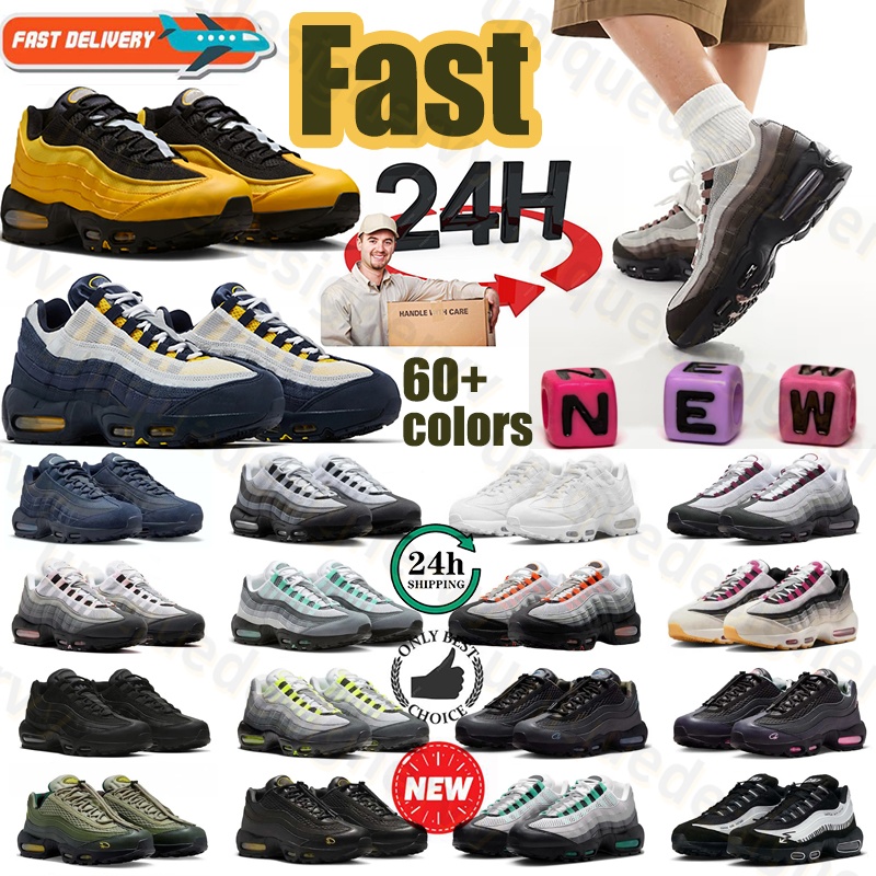 Fast shipping designer running shoes men 95s Triple Black White Green Blue Bred Dark Solar Red Grey mens trainers 40-46