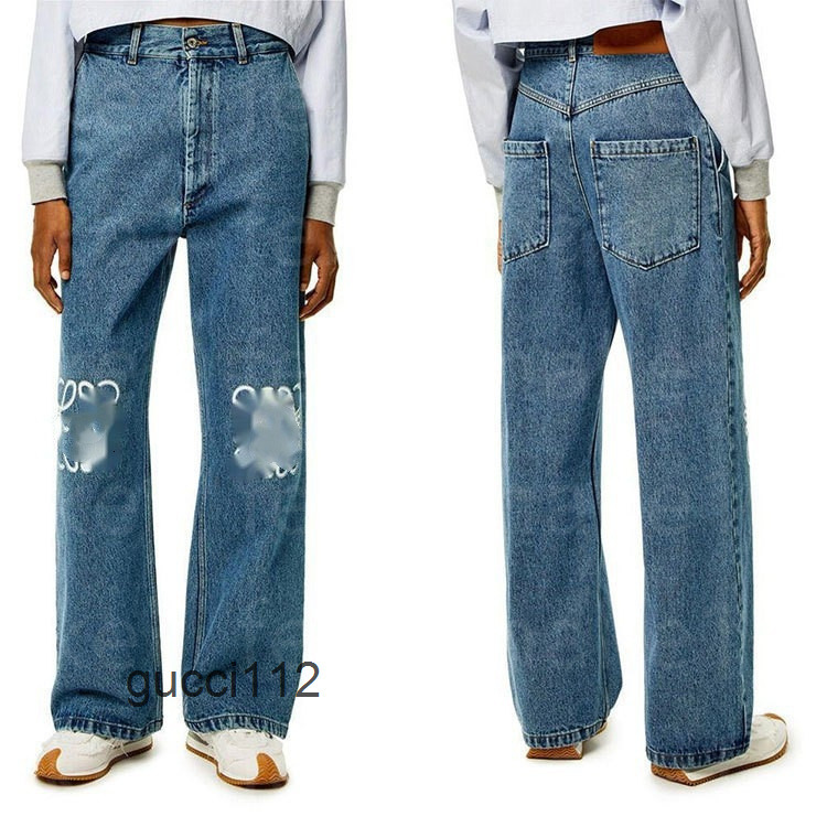 Jeans Womens Designer Trouser Legs Open Fork Tight Capris Trousers Add Fleece Thicken Warm Slimming Jean Pants Brand Women Clothi loewewomen loewes loewejean OIMT