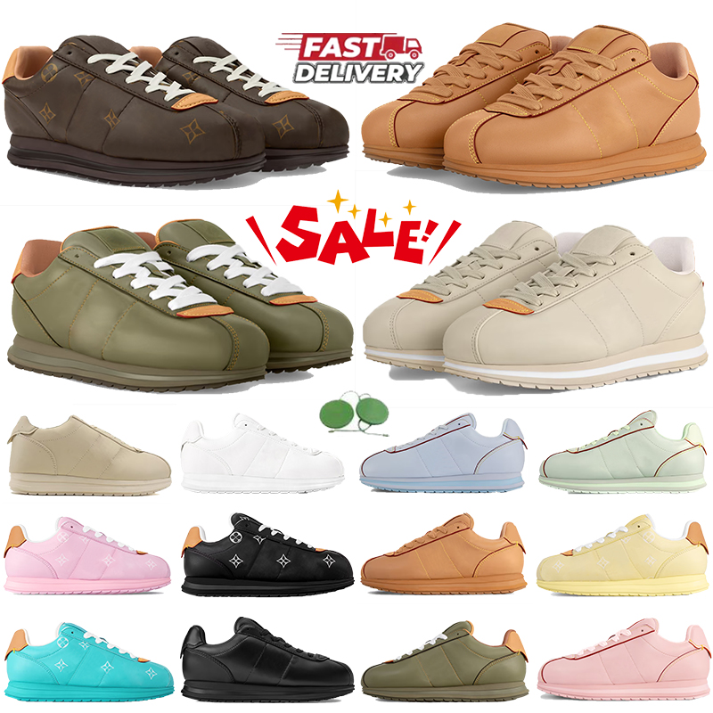 Luxury Designer Casual Shoes Women Men Leather Sneakers Buttersoft x Nigo FW25 Flats Heel Shoe Beige Black White Ebony Print Outdoor Trainers Womens Runner Sneaker