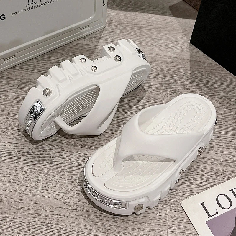 Woman flip flops Punk Shoes trend Casual Platform Sandals non-slip Outdoor slippers Unique features Flat Slides 251217