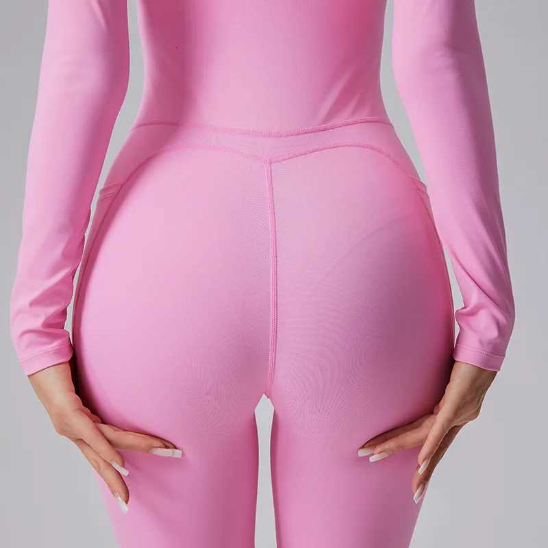 Naked Feel Yoga Unitard with Half Zip Slimming Dance Bodysuit for Women Seamless Gym Wear One Piece Workout Suit Spring Autumnt251219