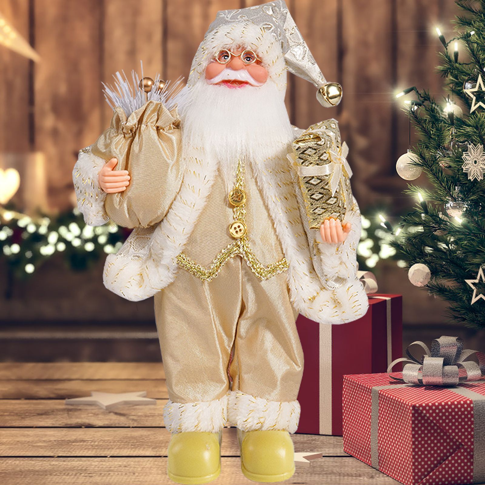 12-inch cute Santa Claus figurine standing positionSanta Claus doll window decoration Home Decor 231016