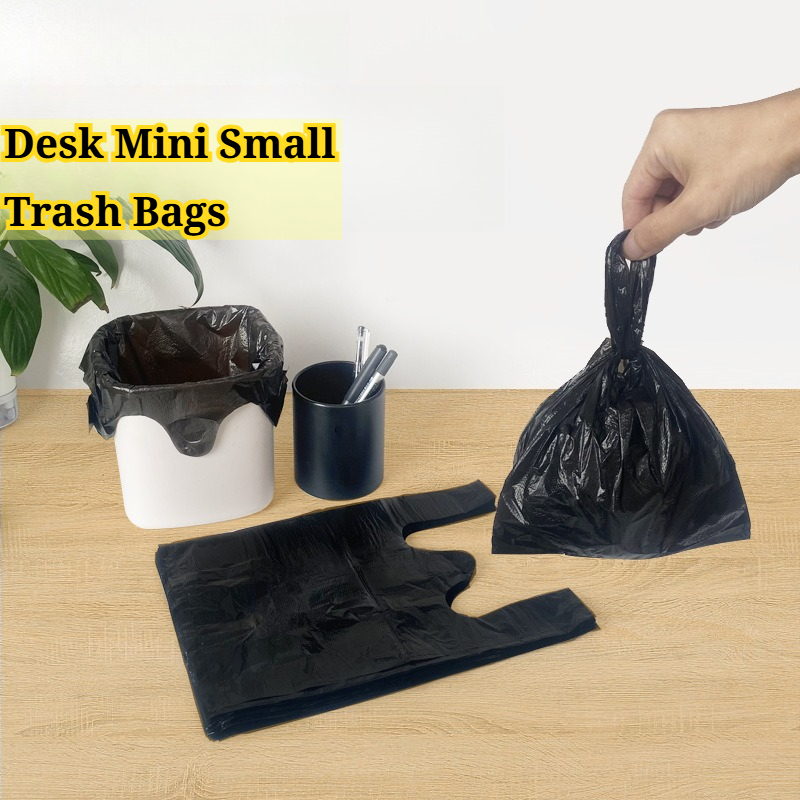 Small-sized desktop trash bags, mini office trash can bags, thickened disposable plastic bags for kitchen and office use, ideal for desks in offices a