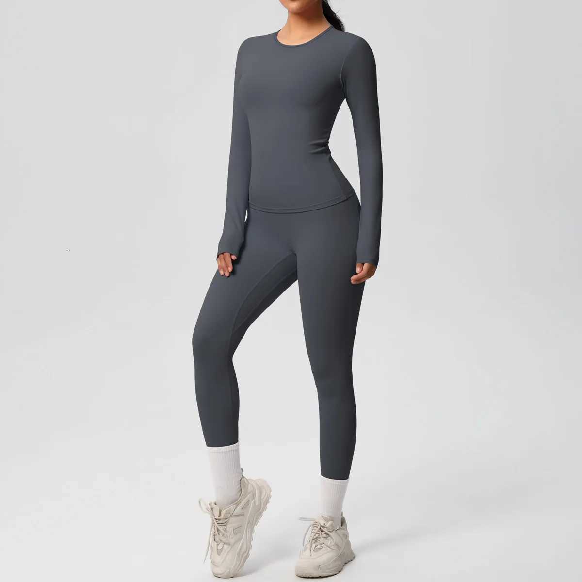2PCS Yoga Suit Gym Set Women Sportswear Workout Long Sleeve Women Tracksuit Running Sports Shirt Yoga Clothing Fitness Yoga Sett251219