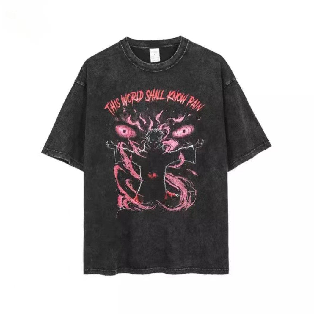 Men's American Vintage Washed Distressed Short-Sleeve T-Shirt, Summer New Arrival INS Streetwear Loose Tee