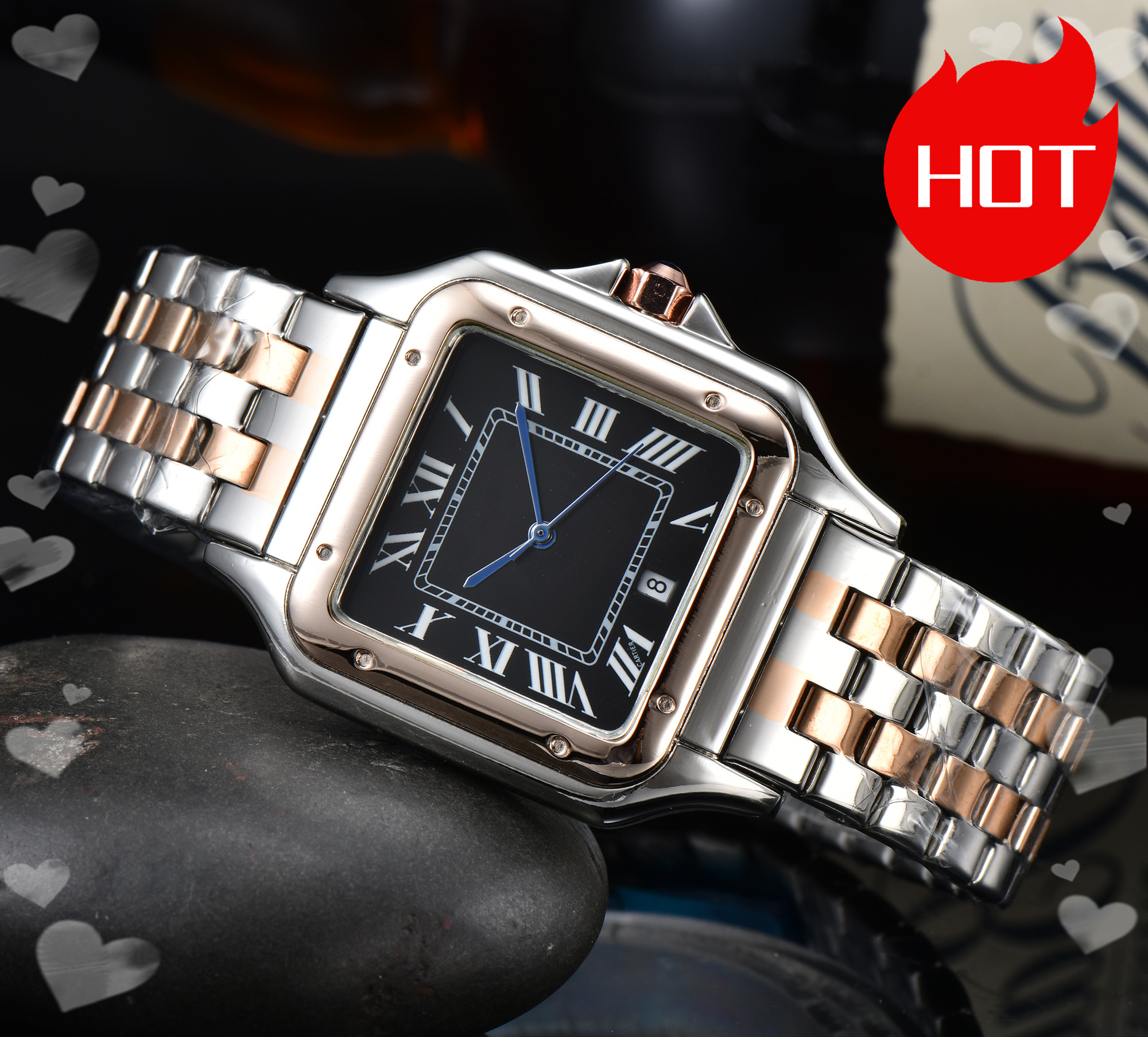 Mens women SANTOSity Watches quartz Automatic Movement Watch womens men Wristwatches waterproof Luminous montre de luxe #437
