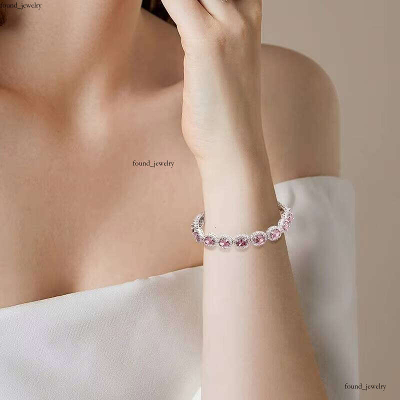 High Quality fashion Water Drop Ladies 3A VVS Moissanite Electroplated Real 925 Sterling Silver Full Gemstone Crystal Bracelet