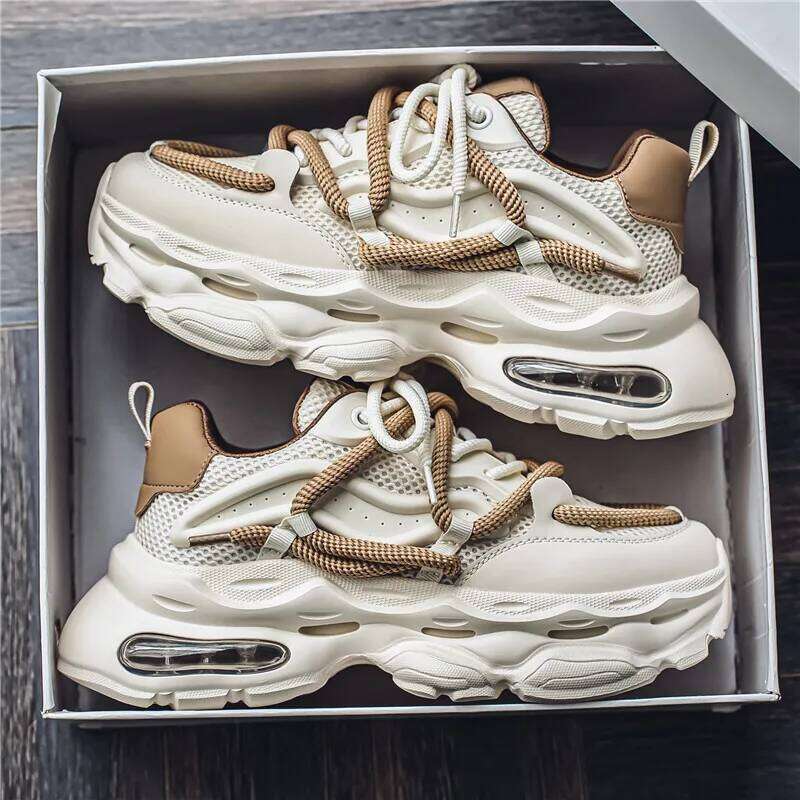 New Men Autumn Winter Comfortable Men's Platform Sneakers Fashion Casual Shoes Sports Trainers Tenis Size44 25M1219