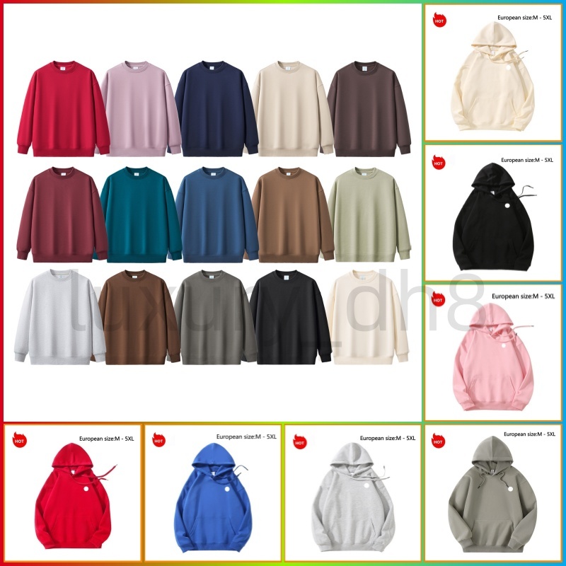 Yoga Hoodies Crew Neck Pullover Outfit Warm Sweatshirts Silver On Chest Loose Sweat Wear Unisex Casual Top Fashion Outwear Jackets S-5XL