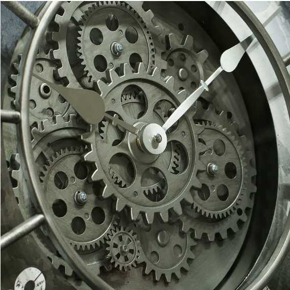Round gear wall clock handicraft, popular wholesale retro luxury custom clock C251126