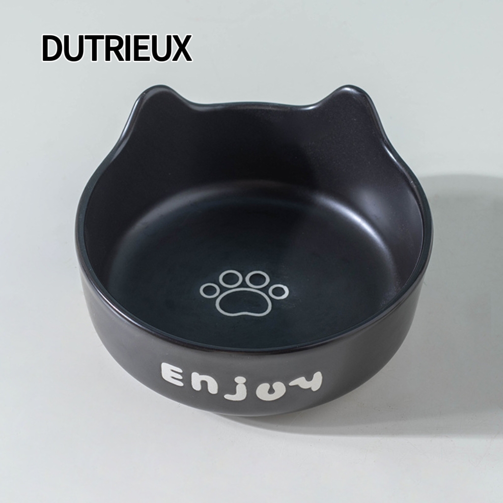 H1901 Tall ceramic cat and dog bowl, neck-protecting slow feeder with anti-choking design, spill-resistant pet bowl (suitable for cross-border e-comme