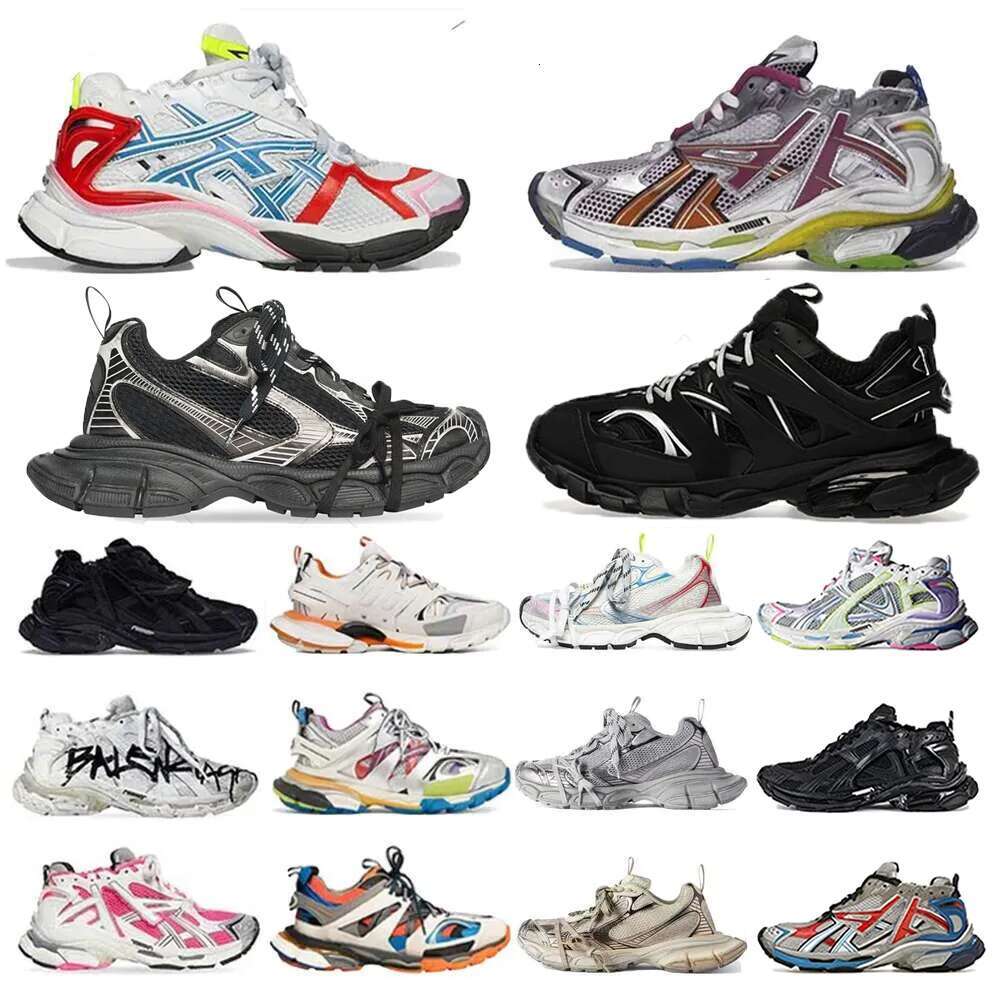 Designer Shoes Mens Runner 7.0 7.5 Casual Shoes Track 3.0 Paris Women Sneakers Triple White Black Pink Grey Beige Sneakers Gomma Leather Nylon Printed Platform Trainers