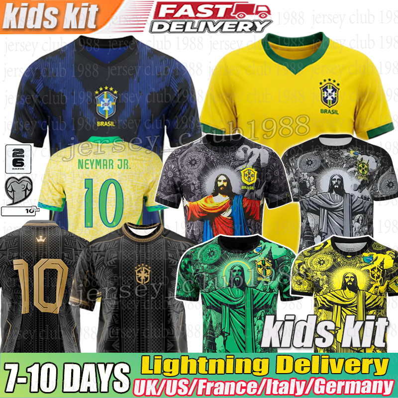 Brazil jersey 2026 NEYMAR JR Brasil Soccer Jersey CASEMIRO National Team G.JESUS P.COUTINHO Kids kits L.PAQUETA T.SILVA PELE MARCELO VINI JR CBF Football Shirt 25 26