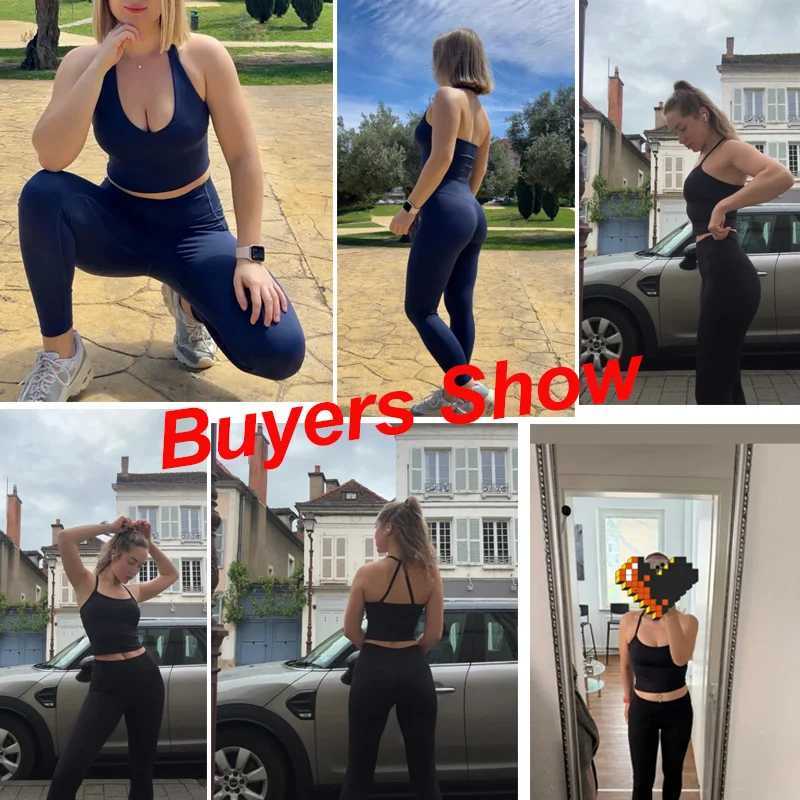 Nude Feel Fitness Suit Sports Set Womens Tracksuit Sexy Yoga Outfits Gym Sportswear Legging And Underwear Workout Clothes Womant251219