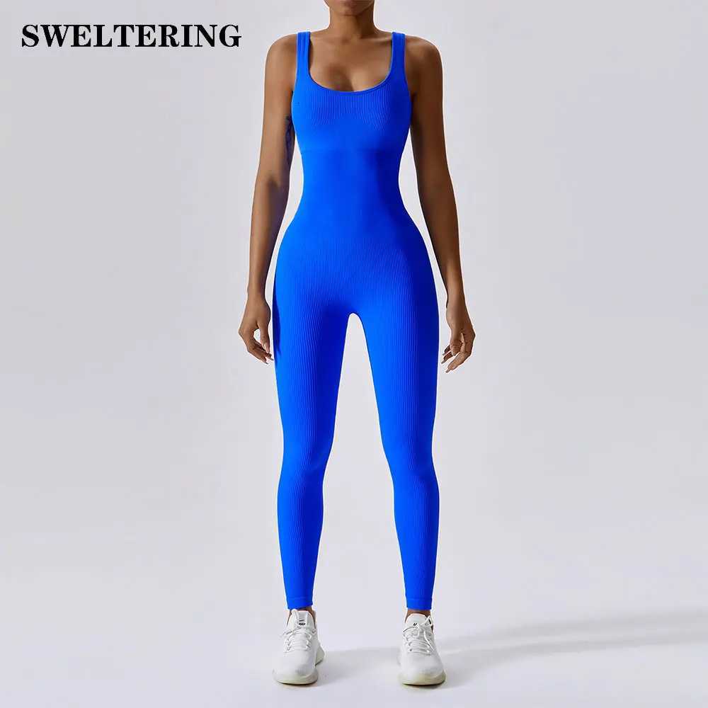 Womens Tracksuit Seamless Yoga Set Yoga Jumpsuits One Piece Workout Rompers Sportswear Gym Set Ribbed Workout Clothes for Woment251219