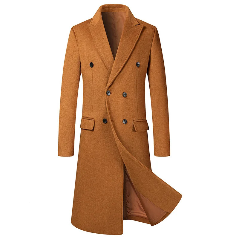 Men Xlong Double breasted Woolen Blends Business Casual Trench Coats Long Jackets Quality Male Cashmere Thicker Warm Overcoats 251219