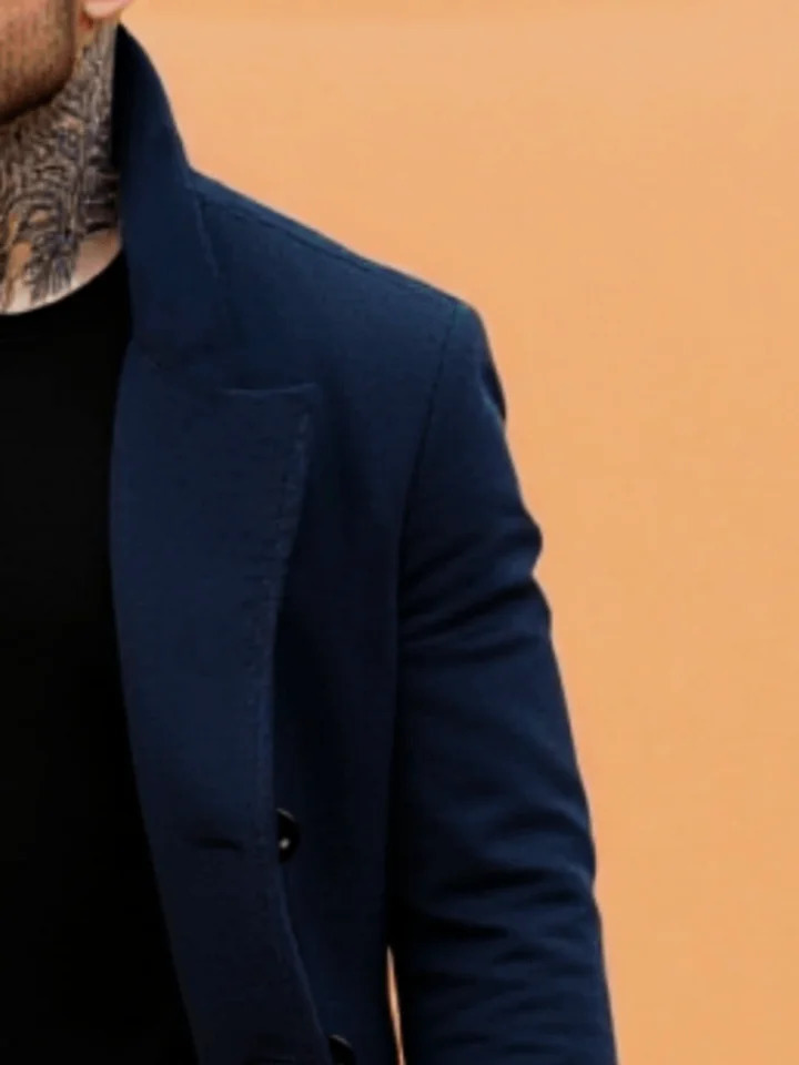 Winter Essential Trench Mens Wool Coat with Lined Thermal Fabric Classic Style Solid Jacket Travel Ready 251219