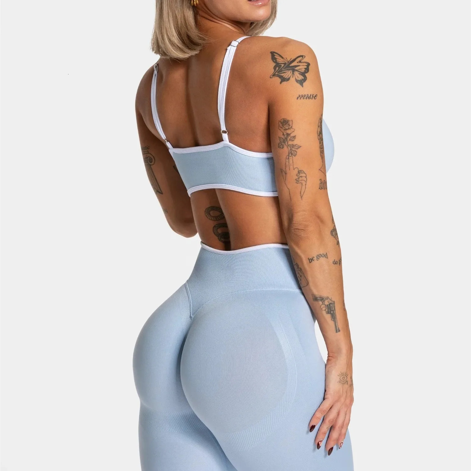 Summer Womens Solid Color Sports Suspender Bra Sexy Backless Knit with Chest Cushion Yoga Fitness Top 251218