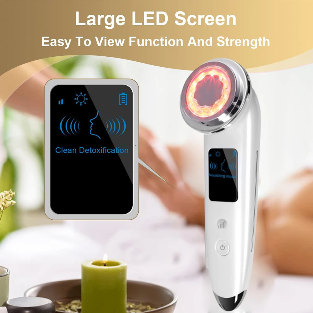 EMS Microcurrent Face Lift LED Light Therapy Skin Tightening Device Electric Lifting Vibration Heating Face Massager 251215 - view 5