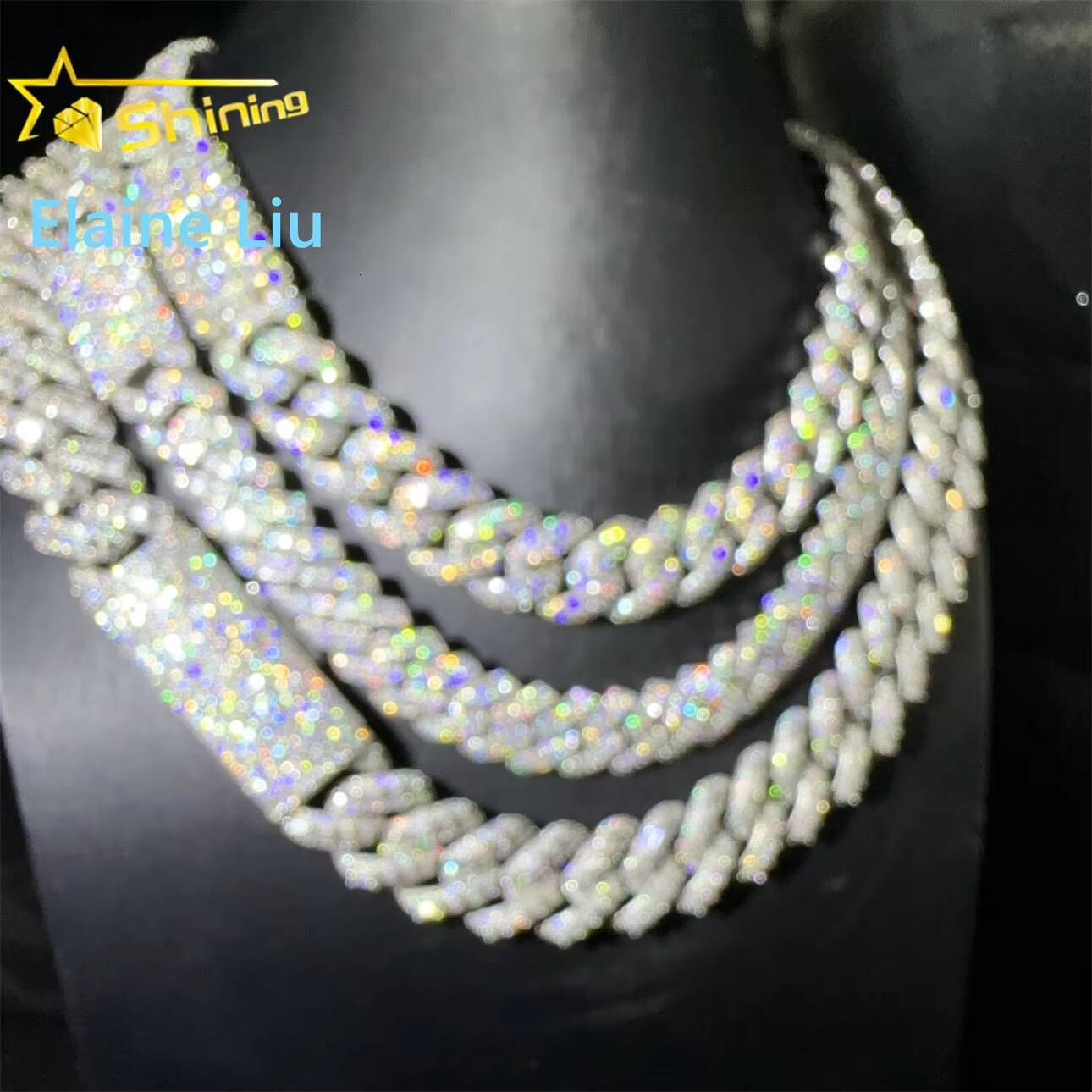 15mm 16mm 20mm Sterling Silver 925 VVS Moissanite Diamond Hip Hop Jewelry Iced Out Miami Cuban Link Chain Necklace