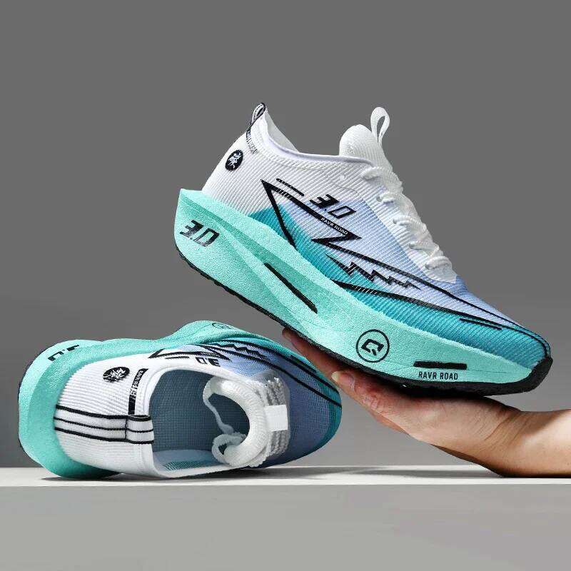 Men's Carbon Board Sneakers Anti-slip Cushioned Comfortable Racing Training Running Mesh Tennis Shoes Casual for Women 25M1219