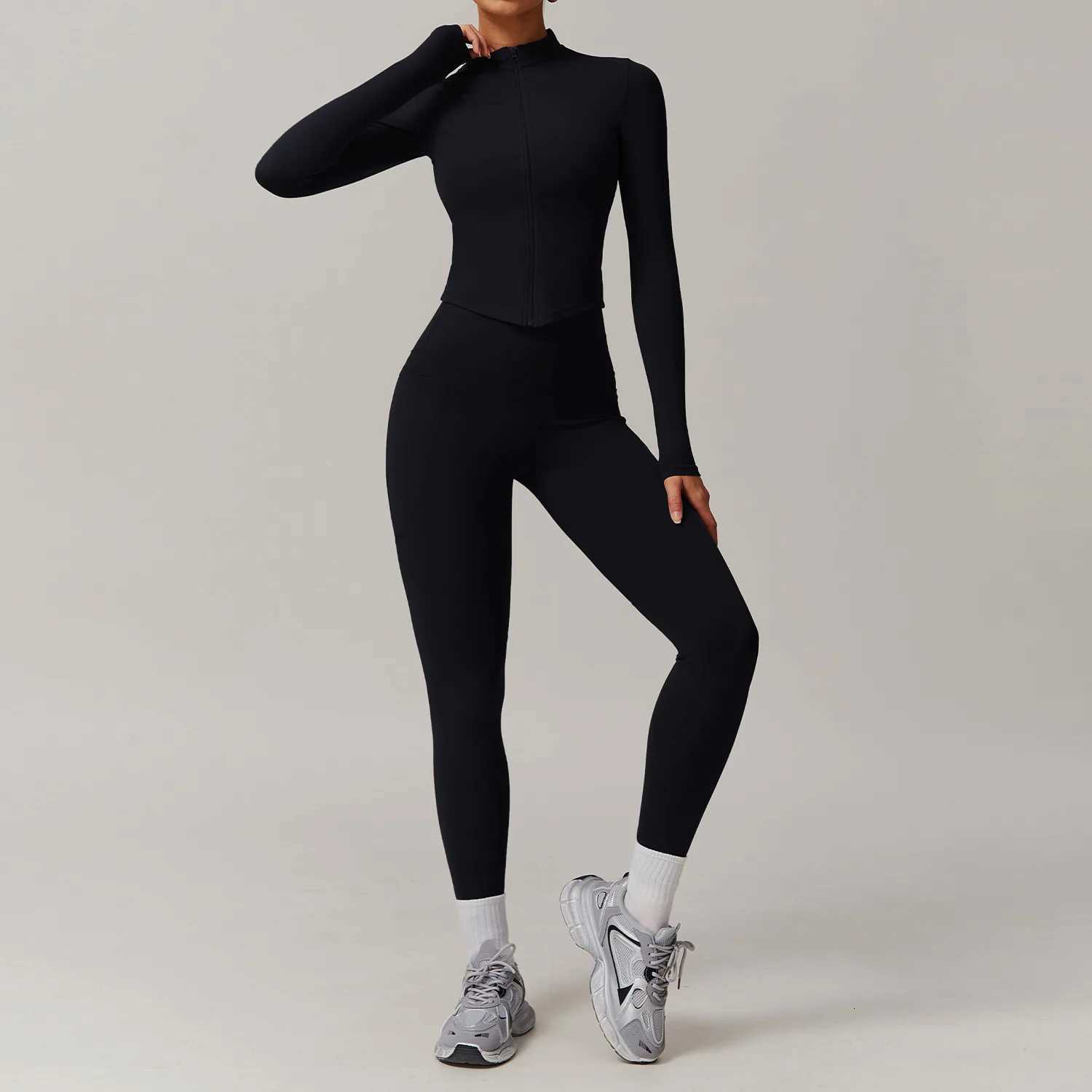 2PCS Yoga Suit Gym Set Women Sports Set Women Long Sleeve Running Workout Sportswear Female Tracksuit Sports Shirt Yoga Clothingt251219