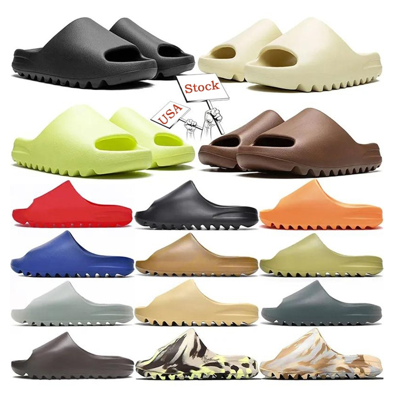 Designers Slippers Slide for Mens Womens Sandals Comfortable Glow Green Soot Onyx Black Bone Resin Desert Sand Pure Summer Slider