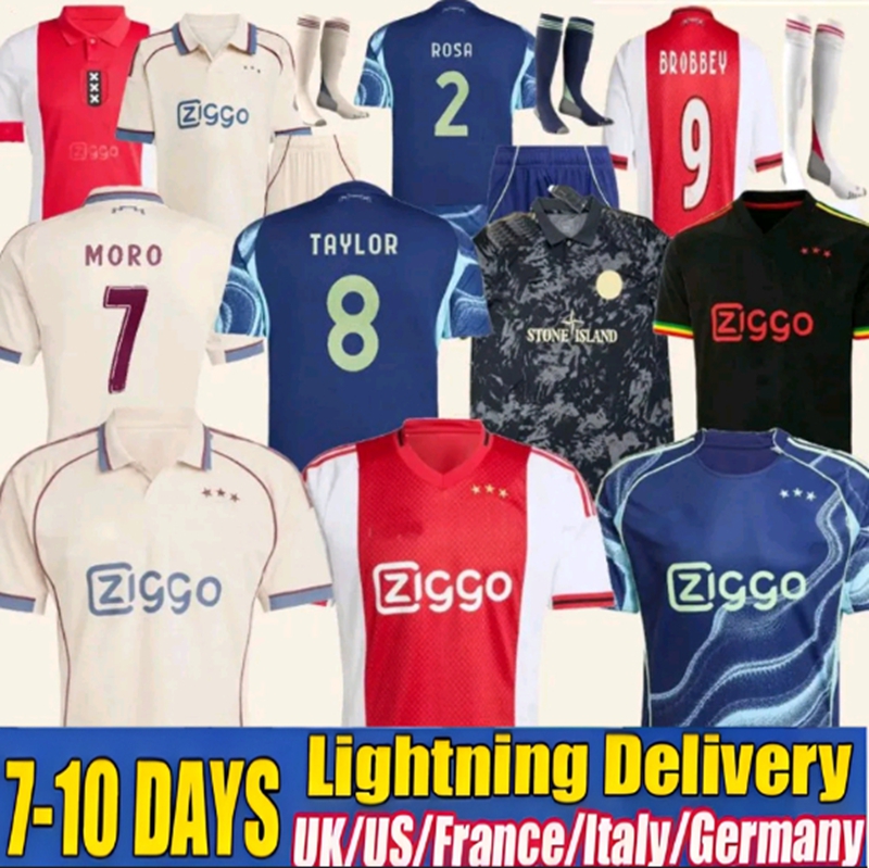 2025 2026 S-4XL BROBBEY Amsterdam 125th Anniversary Soccer Jerseys Kids Kit 25 26 BERGWIJN Home Away 3rd Fourth Football Shirts AKPOM TAYLOR BERGHUIS