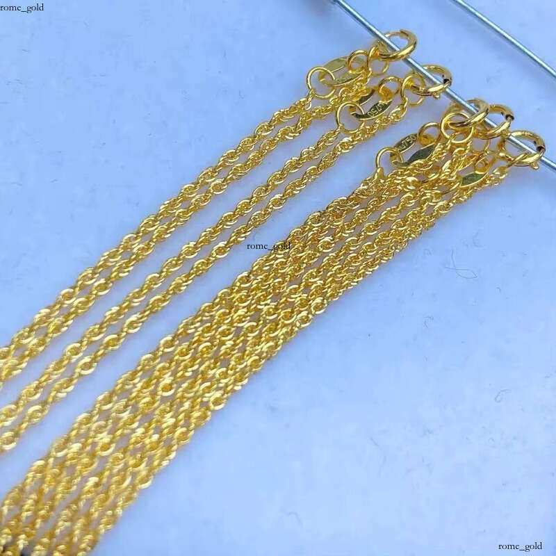 Wholesale Manufacturer Hemp Rope Pure Fine Jewelry AU750 18k Real Gold Chain Necklace