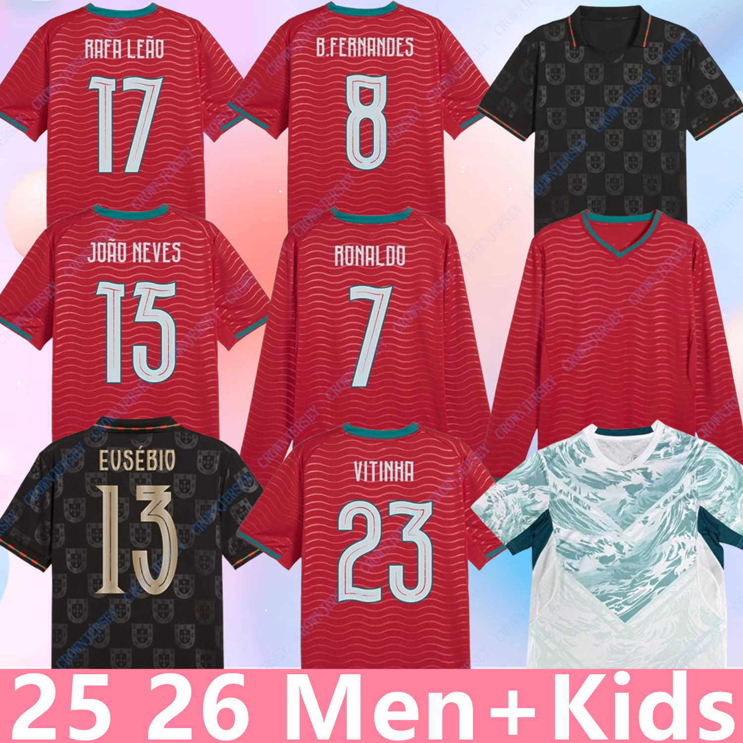 2025 2026 soccer Portuguesa RoNalDo Jerseys JOAO FELIX BERNARDO B. FERNANDES PEPE JOAO NEVES NETO VITINHA G. RAMOS DIOGO J. 25 26 Portugal football shirt Team Men Kids kit