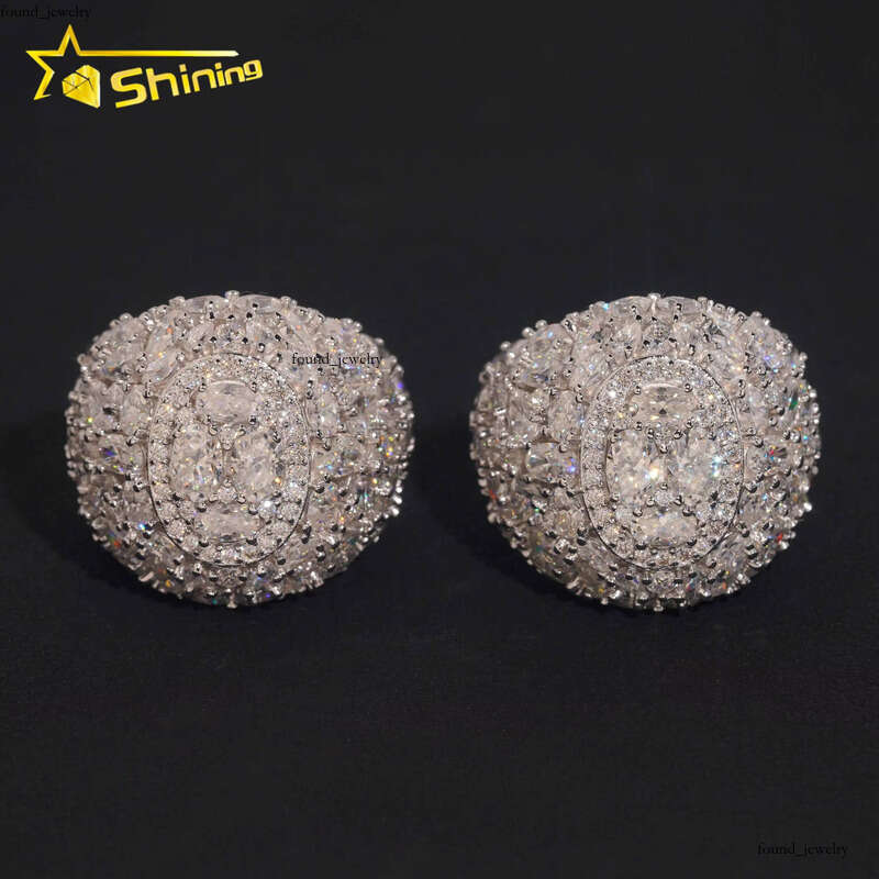 New Arrival Iced Out Fancy Cut Cluster Lab Silicon Hip Hop 925 Sterling Silver Fashion Jewelry Men's VVS Moissanite Ring