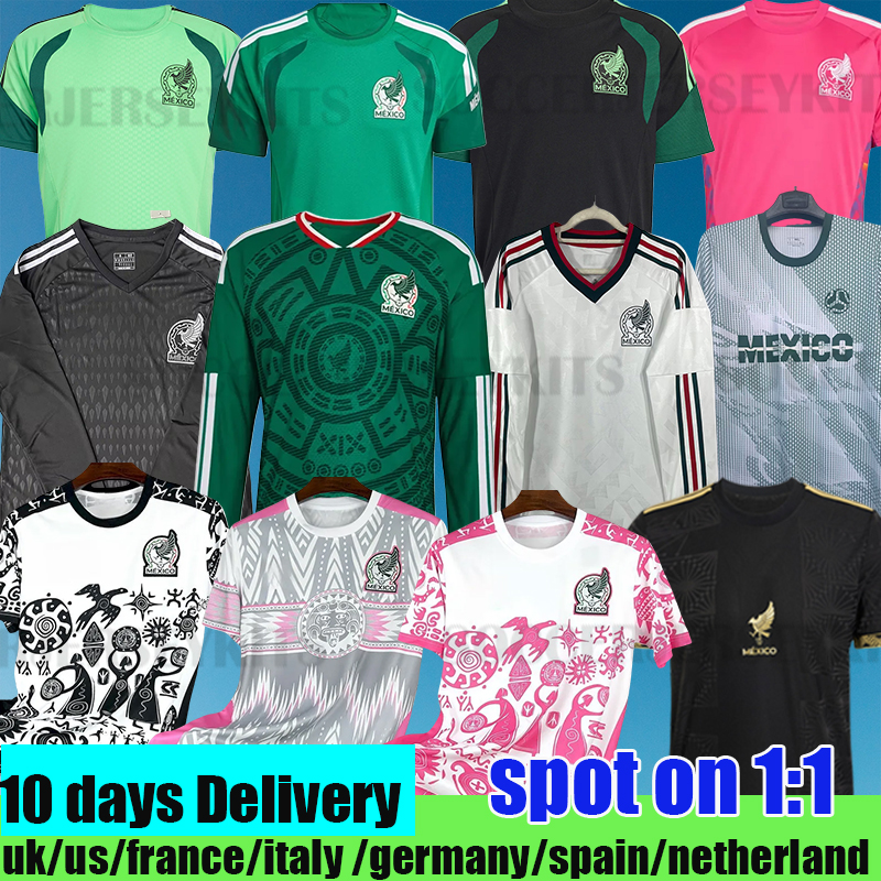 Green Mexico 26 27 Gold Cup Concept Kit Goalkeeper RAUL LOZANO long sleeve fans player kits Mexiko kids shirt peacock chicharito MEXICAN Maillot de football mexique