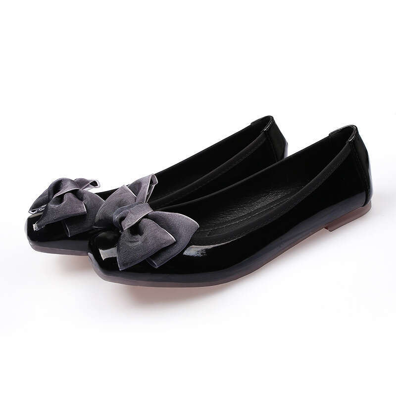 Spring New Women's Korean Style Loafers with Bowknot Student Free shipping niche designer High Heels Large Size Single Flat Shoes